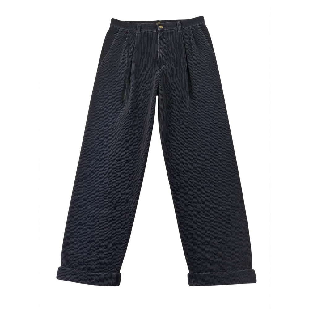Vintage Bill Blass 34x29 Black Label Casuals Black Pleated Corduroy Pants